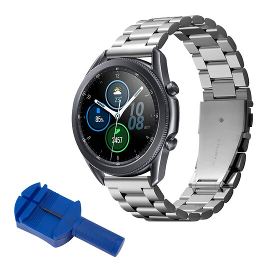 Insten Stainless Steel Metal Band For Samsung Galaxy Watch 3 45mm 2020 46mm 2018 Gear S3 Frontier Classic Replacement Strap with Link Adjustment Tool For Women Men Silver Michaels